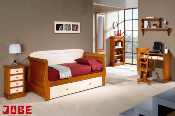 cama nido con arrastre barco con respaldo clásica madera maciza pino muebles jobe calatayud brea de aragón