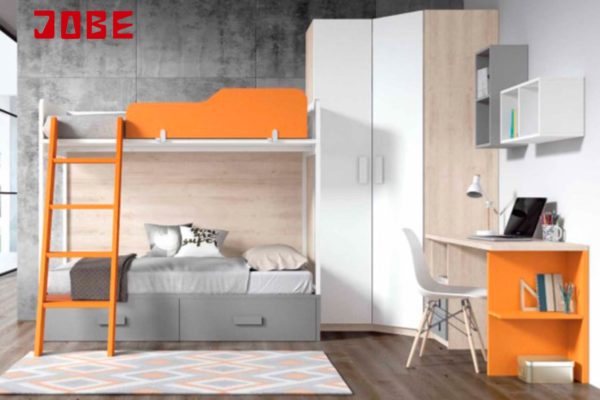 litera combinada con color naranja muebles jobe calatayud brea de aragón