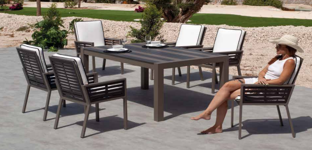 mesa comedor y sillas de aluminio 1